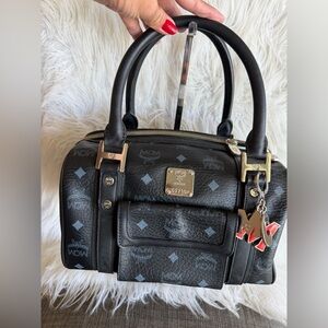 MCM Black and Gray Monogram satchel